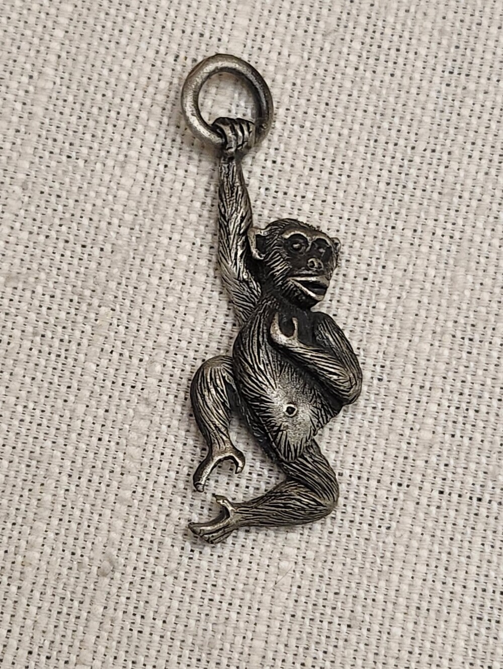 JJ Jonette Jewelry Vintage pewter Monkey Pendant Necklace Charm